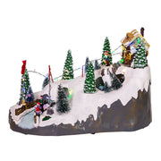 Kurt Adler Motion LED Christmas Skiing Village