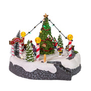 Kurt Adler 7-Inch Battery-Operated Musical LED Ice Rink with Tree Table Piece