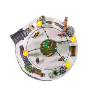 Kurt Adler 7-Inch Battery-Operated Musical LED Ice Rink with Tree Table Piece