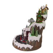 Kurt Adler 17-Inch Musical LED Village on Mountain Table Piece