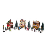 Kurt Adler 5.5-Inch Battery-Operated LED Lit Christmas Village, 17 Piece Set