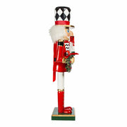 Kurt Adler 15-Inch Red, White and Black Nutcracker with Gift Box and Wreath
