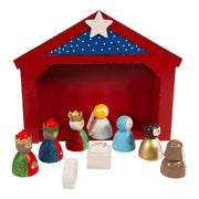 Kurt Adler 9-Inch Miniature Nativity Set with 9 Figures and Stable