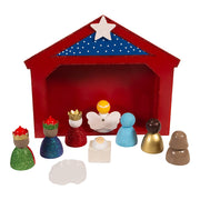 Kurt Adler 9-Inch Miniature Nativity Set with 9 Figures and Stable