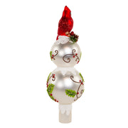 Kurt Adler 12-Inch Glass Holly and Cardinal Tree Topper
