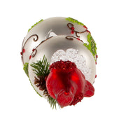 Kurt Adler 12-Inch Glass Holly and Cardinal Tree Topper