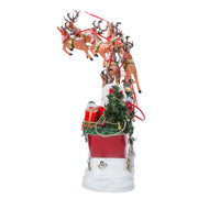 Kurt Adler 24-Inch Fabriché Musical Santa with Eight Reindeer, 2-Piece Set