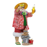 Kurt Adler 10-Inch Fabriché' Beach Santa Set of 2 Pieces