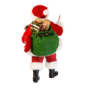 Kurt Adler 10.5-Inch Fabriché Black Santa with List and Candy Cane