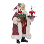 Kurt Adler 11.5-Inch Fabriché Santa with Wine Basket