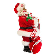 Kurt Adler 10.5-Inch Fabriché Santa With Christmas Candy and Bag