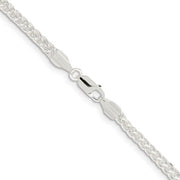 3mm, Sterling Silver Square Solid Spiga Chain Necklace