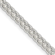 3mm, Sterling Silver Square Solid Spiga Chain Necklace