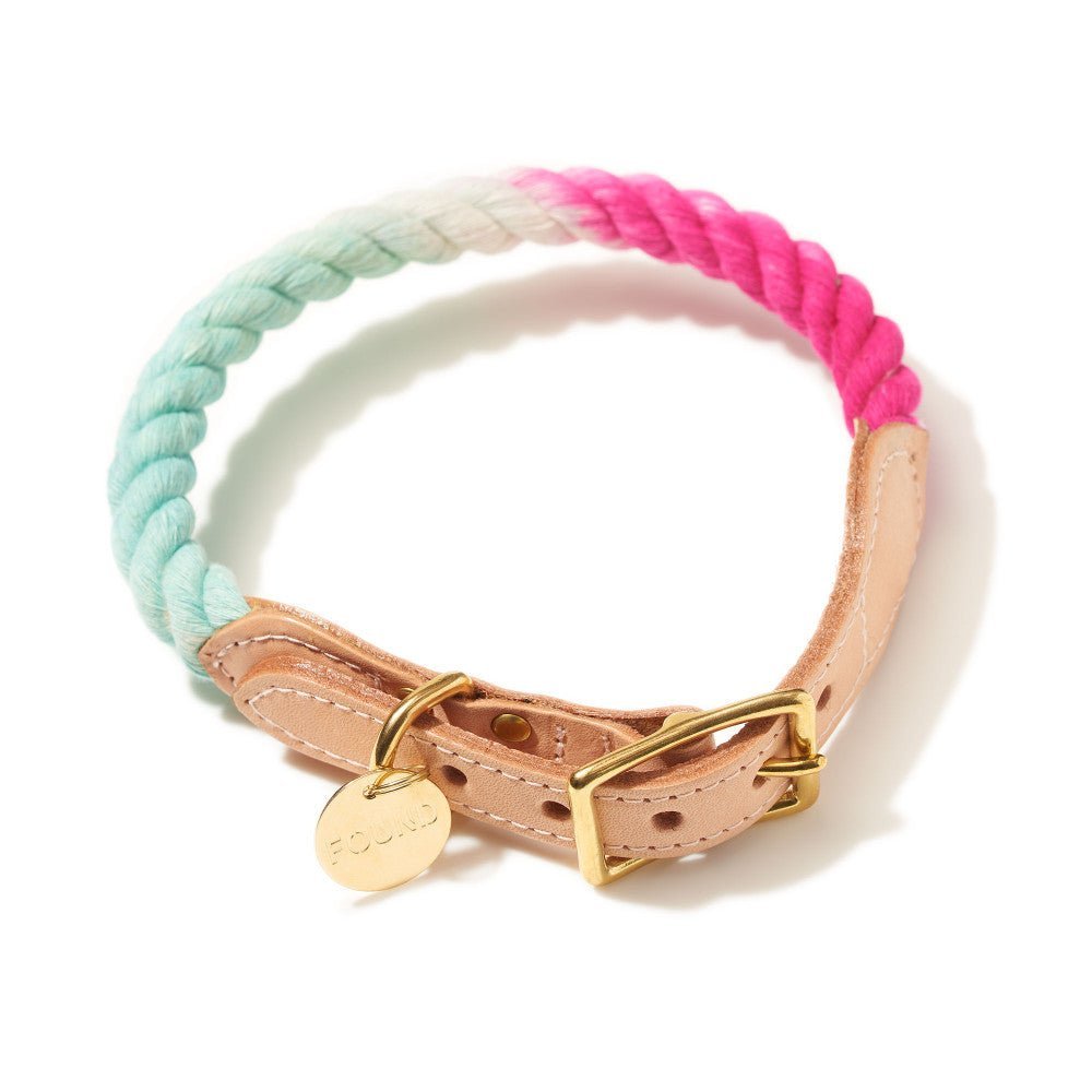 Dog Collars Premium California Rope & Leather Cat & Dog Collar
