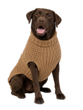 Load image into Gallery viewer, Camel Alpaca Cable Knit Dog Sweater
