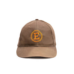 Cotton cap with green visor and orange embroidery