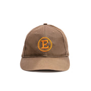 Cotton cap with green visor and orange embroidery