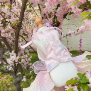 Luxury Handmade Pink Pearl Starfish Dog Party Dress