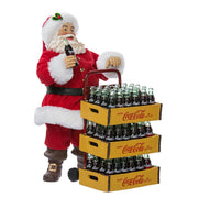 Kurt Adler 10.5-Inch Coca-Cola Santa with Delivery Cart Set of 2 Pieces