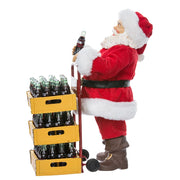 Kurt Adler 10.5-Inch Coca-Cola Santa with Delivery Cart Set of 2 Pieces