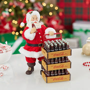 Kurt Adler 10.5-Inch Coca-Cola Santa with Delivery Cart Set of 2 Pieces