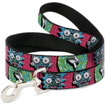 Dog Leash - Rick and Morty Circuit Faces/Portal Gun Pink