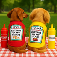 Load image into Gallery viewer, Parisian Pet 'Ketchup Licker' Halloween Dog Costume - Fun Red Outfit for Dogs & Cats
