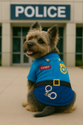 Load image into Gallery viewer, Parisian Pet 'Officer Woof' Halloween Costume for Dogs & Cats – Police Dog Costume, Pet Officer Outfit for Halloween, Light Blue
