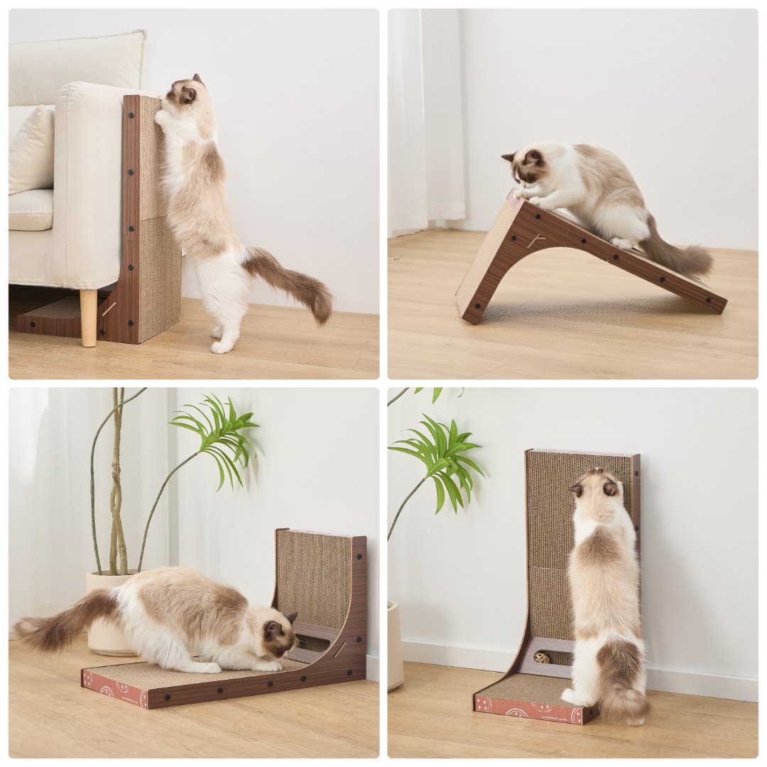 Poly Angled Cat Scratcher Toy Furniture Protector