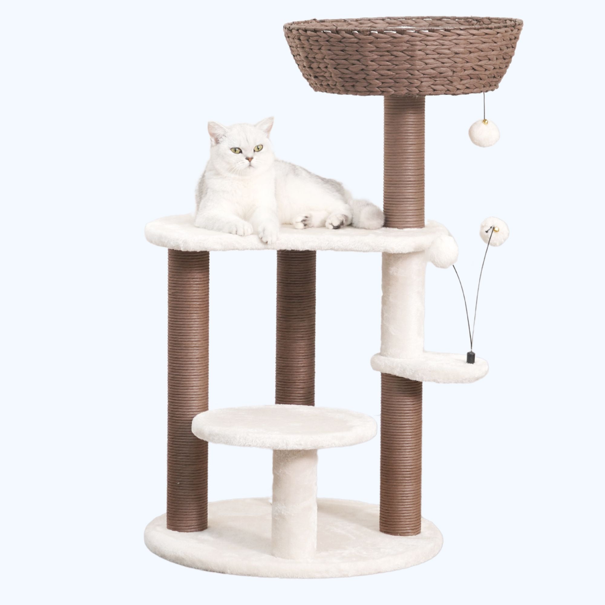 Quartz Handwoven Cat Tree and Scratcher for Indoor Cats