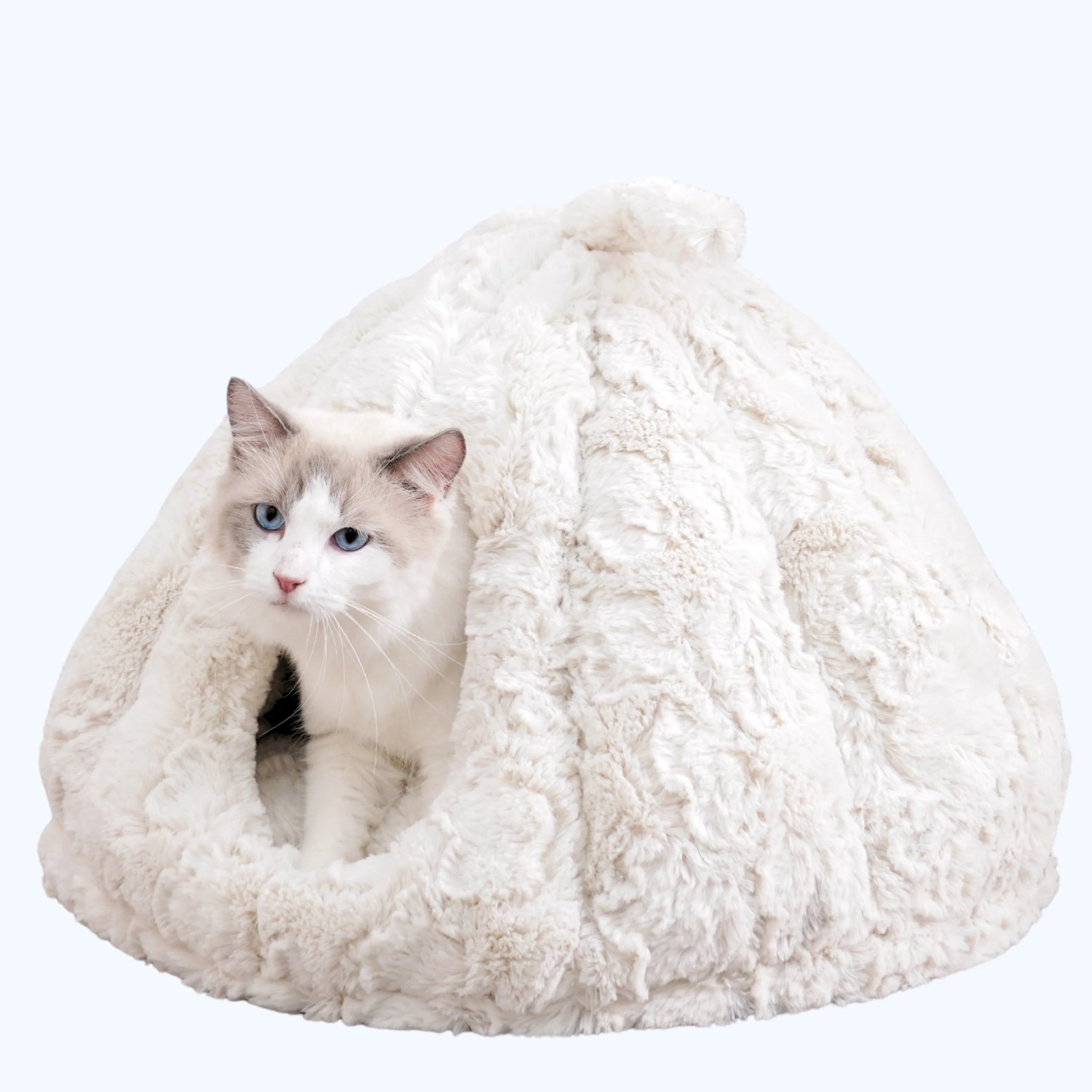 Rose Hut Luxury Enclosed Cat Bed for Indoor Cats