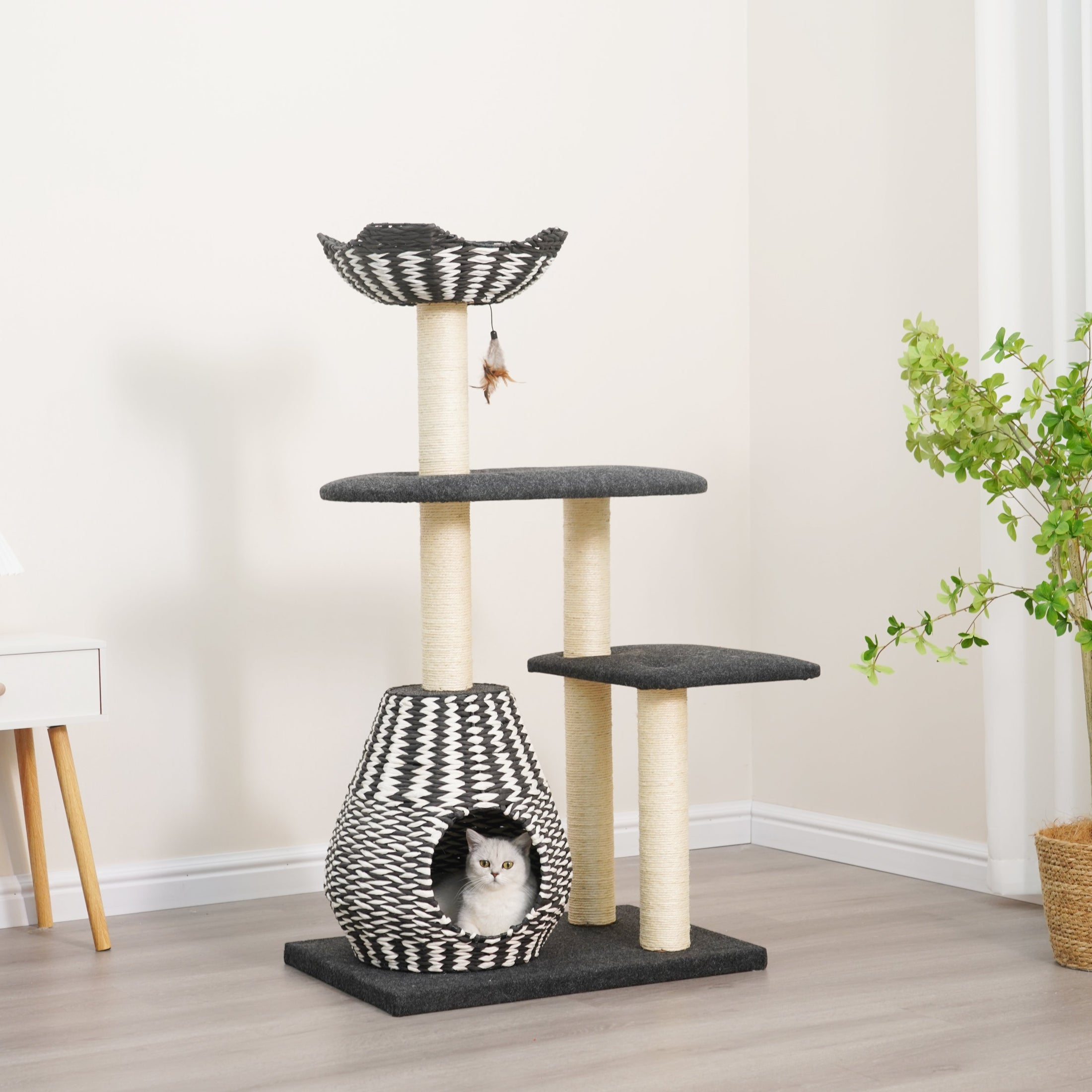 Ace Handwoven Large Cat Tree and Scratcher for Indoor Cats