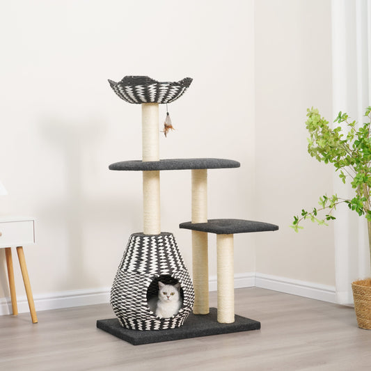 Ace Handwoven Large Cat Tree and Scratcher for Indoor Cats