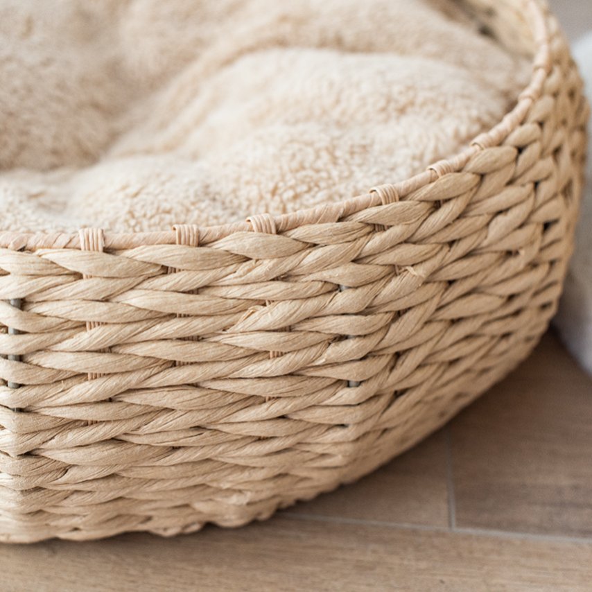 Cozy Nest Handwoven Luxury Cat Bed for Indoor Cats