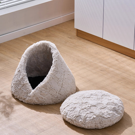 Rose Cradle Luxury Plush Cat Bed for Indoor Cats