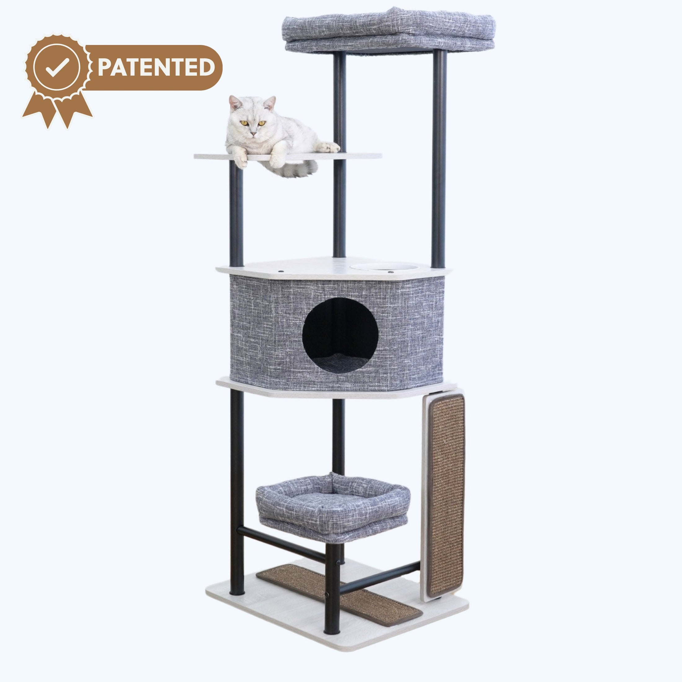 Grayson Industrial Modern Cat Tree and Scratcher for Indoor Cats