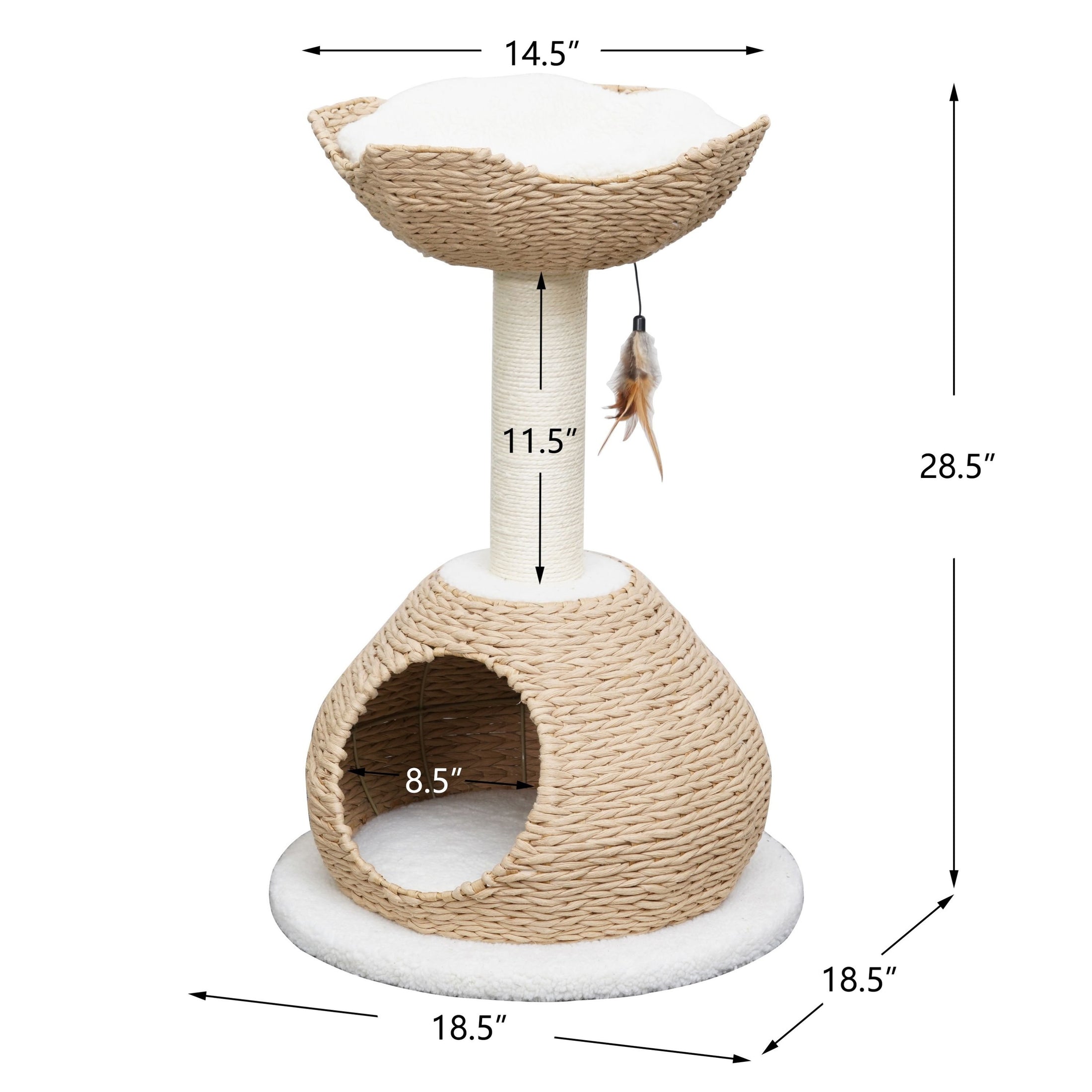 Walk Up Handwoven Cat Tree and Scratcher for Indoor Cats