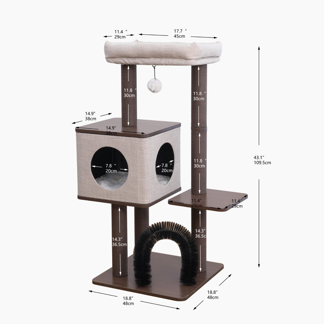 Elevate 2 Modern Cat Tree and Scratcher for Indoor Cats