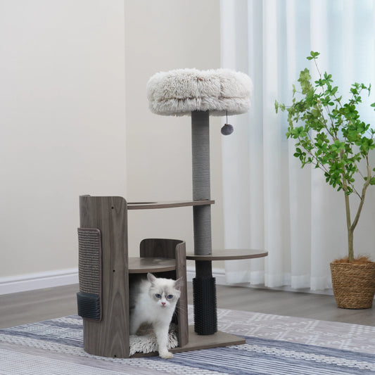 Cullen Mid Century Modern Cat Tree and Scratcher for Indoor Cats