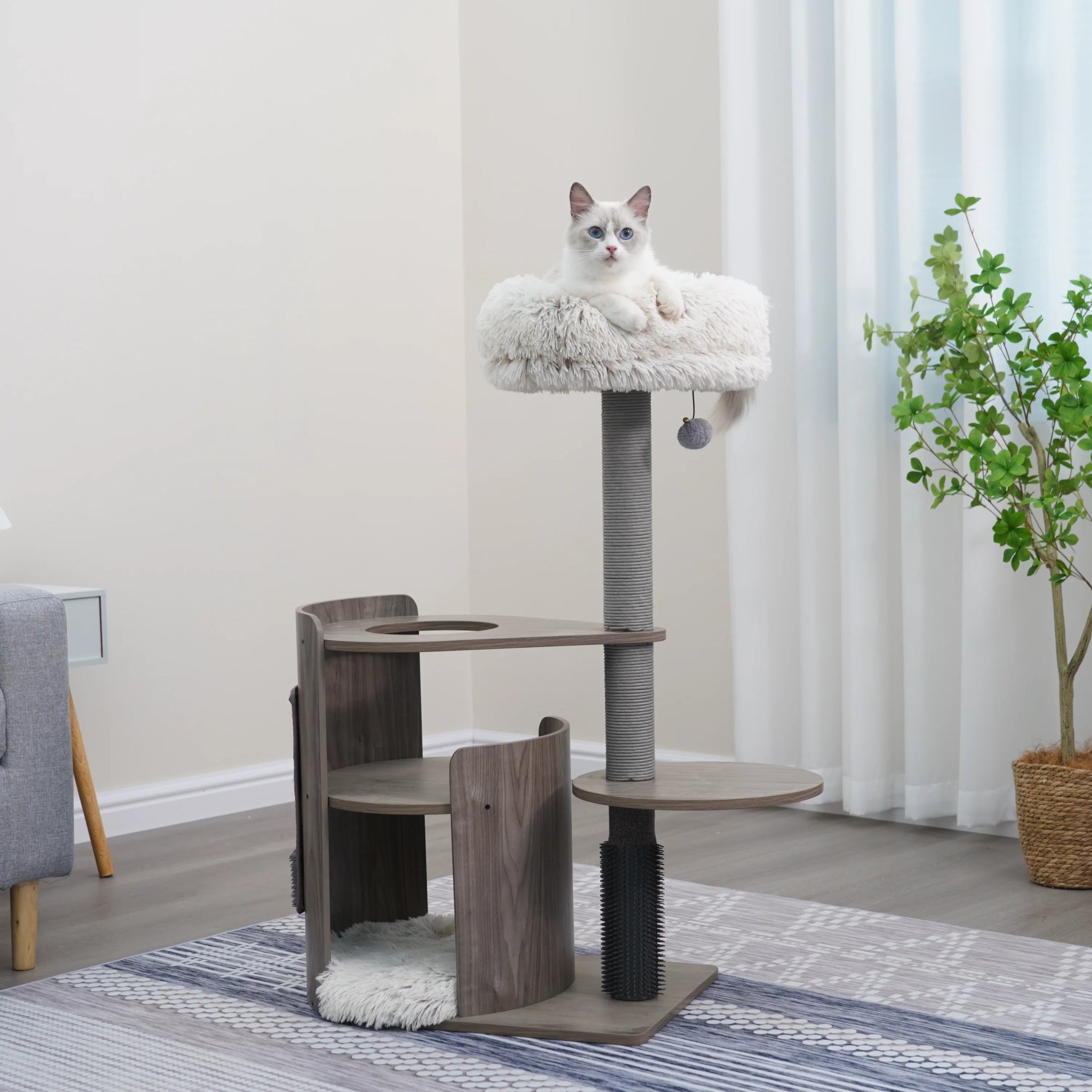 Cullen Mid Century Modern Cat Tree and Scratcher for Indoor Cats