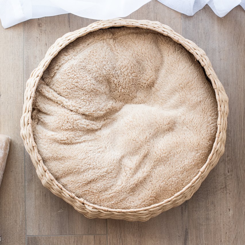 Cozy Nest Handwoven Luxury Cat Bed for Indoor Cats