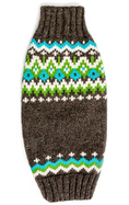 Load image into Gallery viewer, Charcoal Fairisle Wool Dog Sweater
