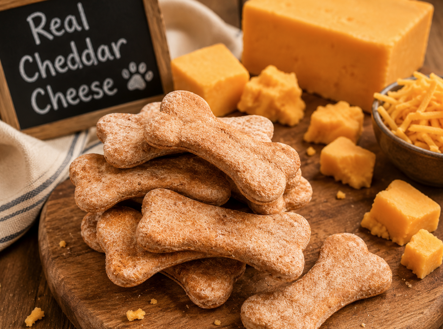 Organic Cheddar Paw Bones Dog Treats