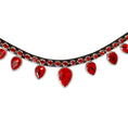 Load image into Gallery viewer, Scarlet Red Browband by Southlake Paws featuring red gemstones on a black band, ideal for equestrian accessories.
