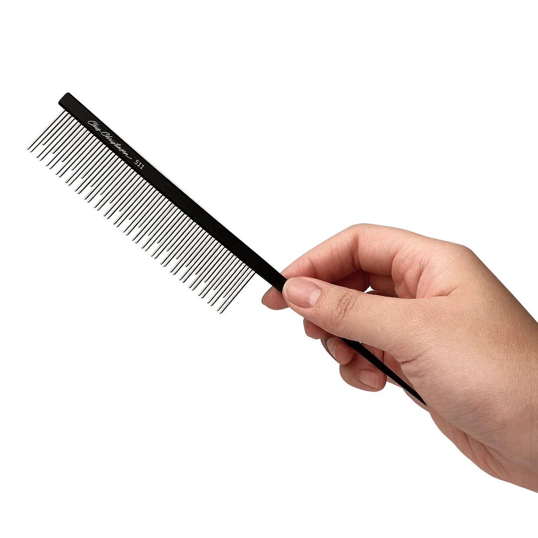 Pet 7" Parting Comb Dual Tooth Black by Chris Christensen