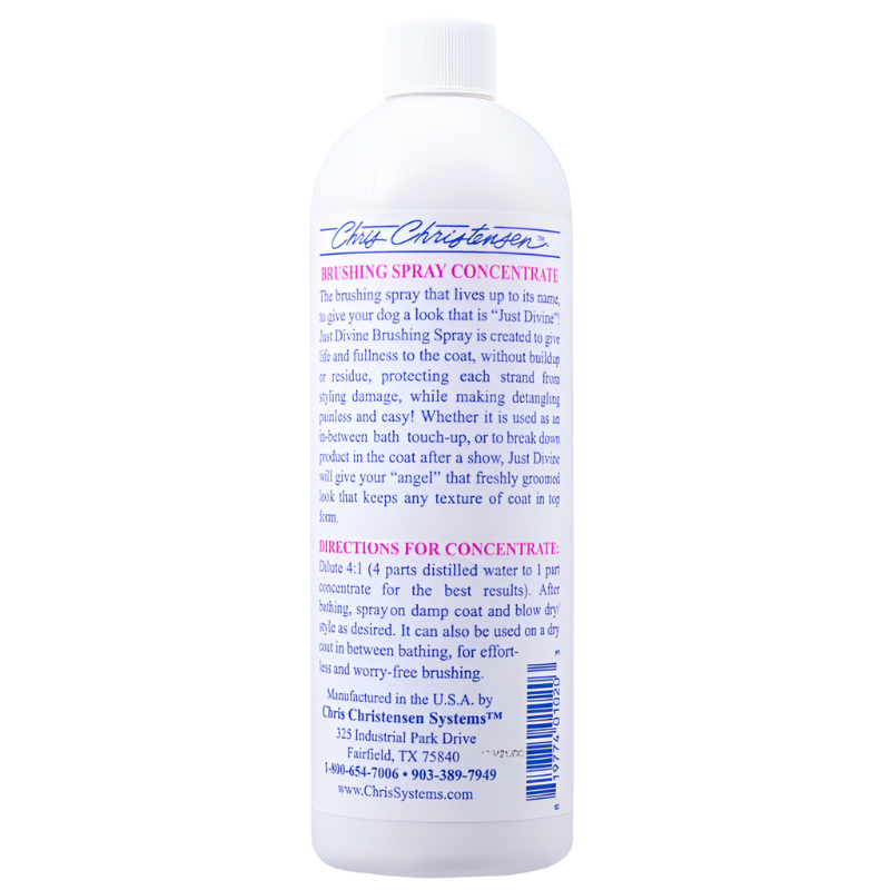 Dog Just Divine Brushing Spray Concentrate 16oz by Chris Christensen