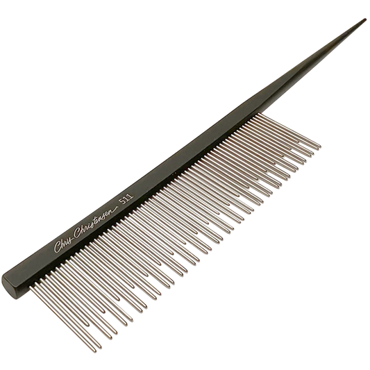 7" Parting Comb Dual Tooth Black by Chris Christensen