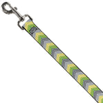Dog Leash - Chevron Weave Grays/Yellow/Green