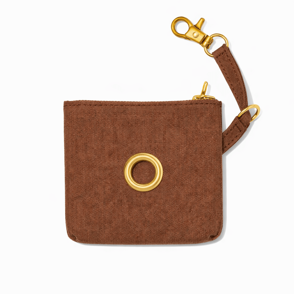 Poop Bag Pouches Premium Cinnamon Waxed Cotton Canvas Poop Bag Pouch