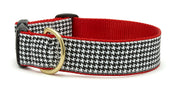 Classic Black Houndstooth Extra Wide Dog Collar 1.5
